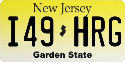 NJ license plate I49HRG