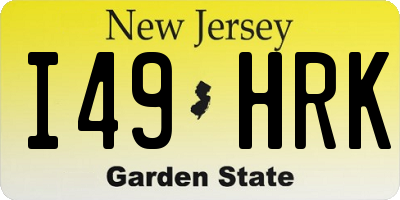 NJ license plate I49HRK