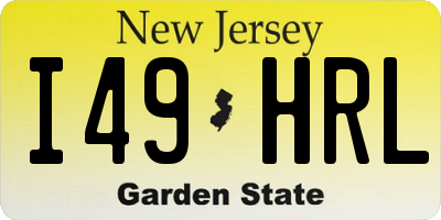 NJ license plate I49HRL