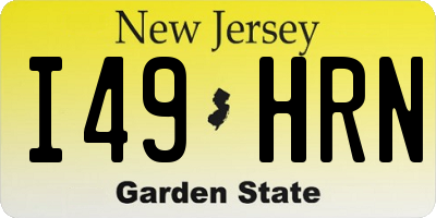 NJ license plate I49HRN