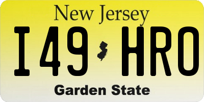 NJ license plate I49HRO