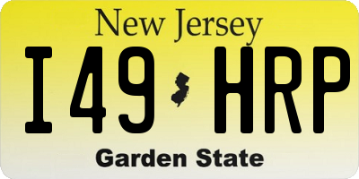 NJ license plate I49HRP