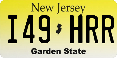 NJ license plate I49HRR