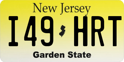 NJ license plate I49HRT