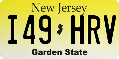 NJ license plate I49HRV