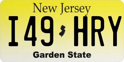 NJ license plate I49HRY