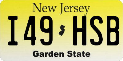 NJ license plate I49HSB