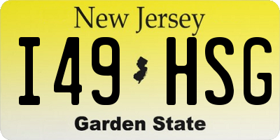 NJ license plate I49HSG