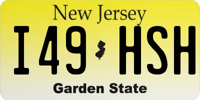 NJ license plate I49HSH