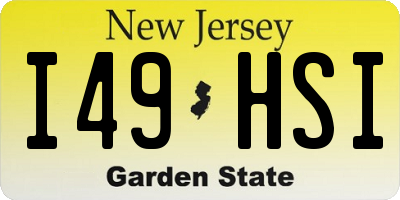 NJ license plate I49HSI
