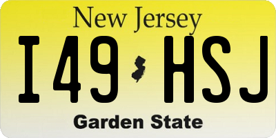 NJ license plate I49HSJ
