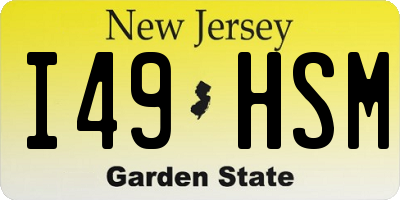 NJ license plate I49HSM