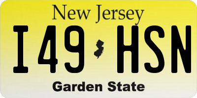 NJ license plate I49HSN
