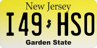 NJ license plate I49HSO