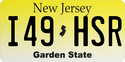 NJ license plate I49HSR