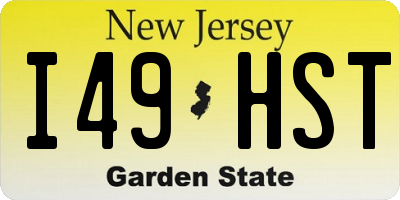 NJ license plate I49HST