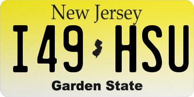 NJ license plate I49HSU