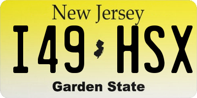 NJ license plate I49HSX