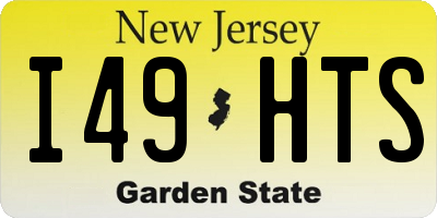 NJ license plate I49HTS