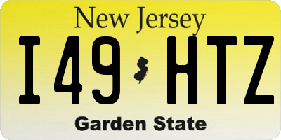 NJ license plate I49HTZ