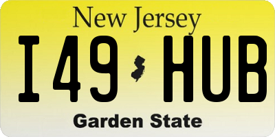 NJ license plate I49HUB