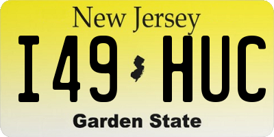 NJ license plate I49HUC