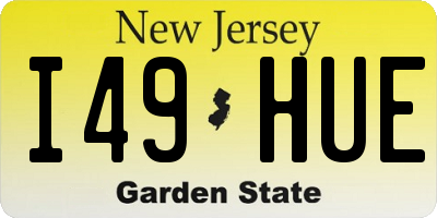 NJ license plate I49HUE