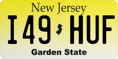 NJ license plate I49HUF
