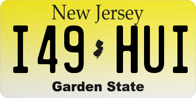 NJ license plate I49HUI