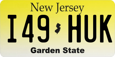 NJ license plate I49HUK