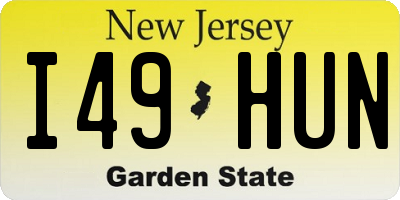 NJ license plate I49HUN