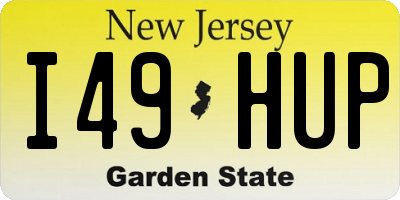 NJ license plate I49HUP