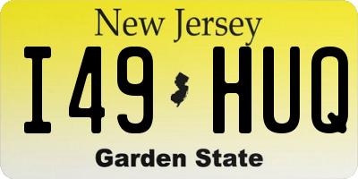 NJ license plate I49HUQ