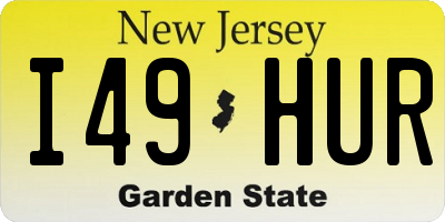 NJ license plate I49HUR