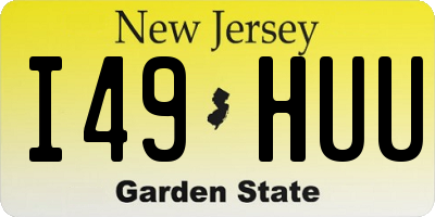 NJ license plate I49HUU