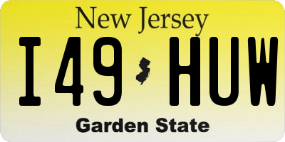 NJ license plate I49HUW