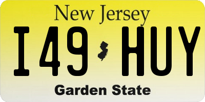 NJ license plate I49HUY
