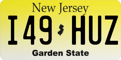 NJ license plate I49HUZ