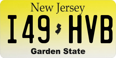 NJ license plate I49HVB