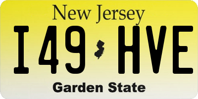 NJ license plate I49HVE