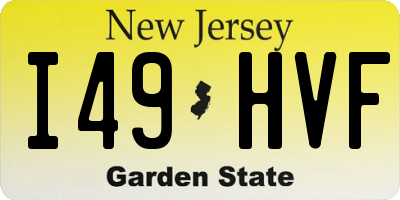 NJ license plate I49HVF