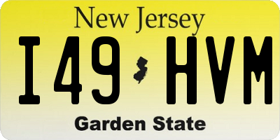 NJ license plate I49HVM