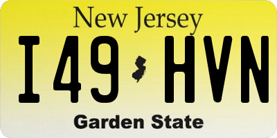 NJ license plate I49HVN