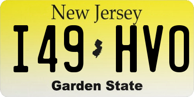 NJ license plate I49HVO