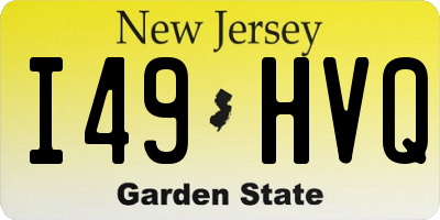NJ license plate I49HVQ