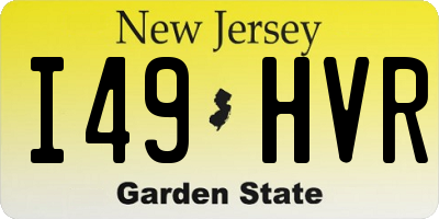 NJ license plate I49HVR