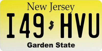 NJ license plate I49HVU