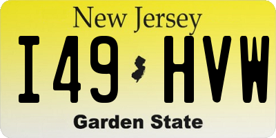 NJ license plate I49HVW