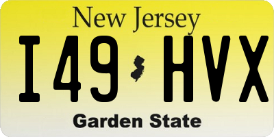 NJ license plate I49HVX