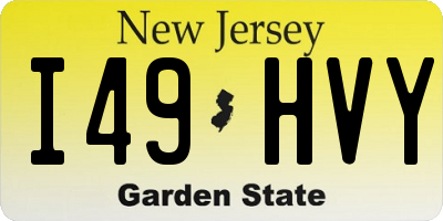 NJ license plate I49HVY